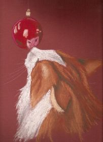 Frodi met kerstbal 2010 pastel.jpg